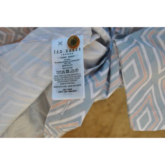 Ted Baker Geometric Print Short-Sleeve Button-Up Shirt – Size 6 (Men’s 2XL) - Picture 4 of 4